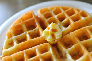 Delicious waffle breakfast
