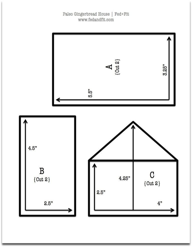 Gingerbread House Dimensions Inches